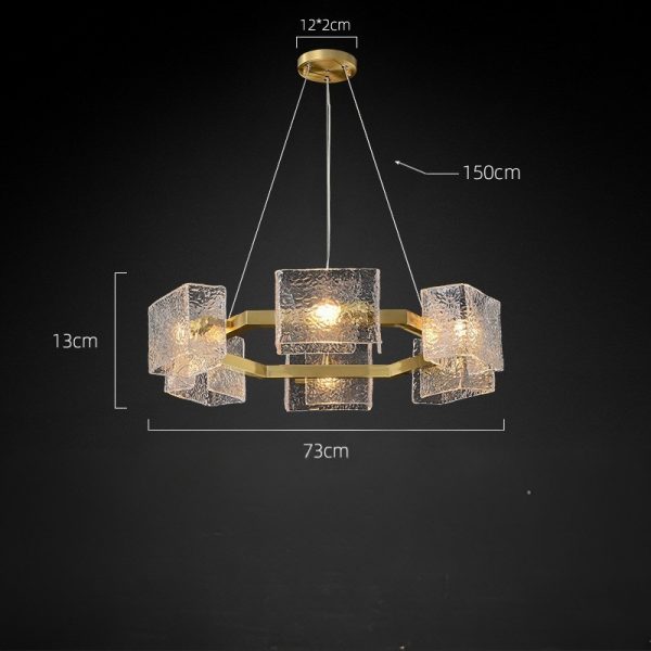 Lampa wisząca szklana w stylu wodnego falowania