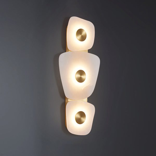 Lampa ścienna Holmdel Alabaster 29 cm biała/złota ciepłe LED