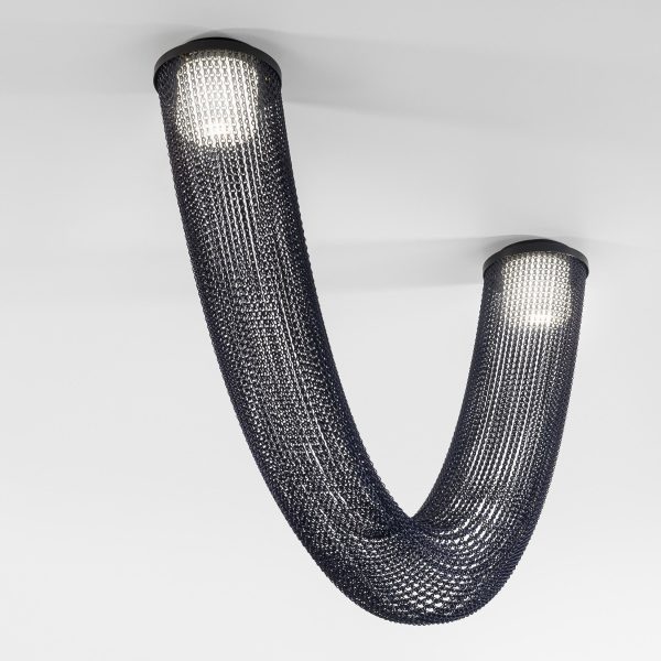 Lampa sufitowa Aura w kształcie linki z różnymi kolorami