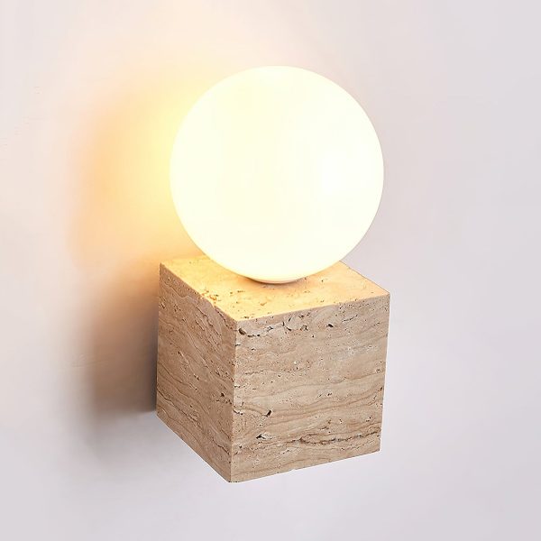 Curacao - Lampa ścienna z beżowego trawertynu 10x20 cm