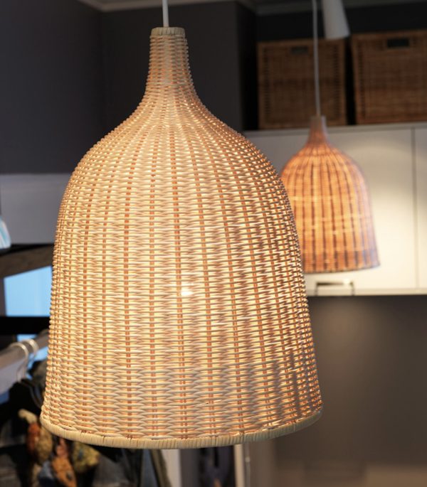 Screenshot Lampa wisząca rattanowa w kształcie dzwonu naturalna dekoracja