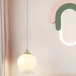 Szklana Lampa Wisząca Flower Bud w Kształcie Kwiatu