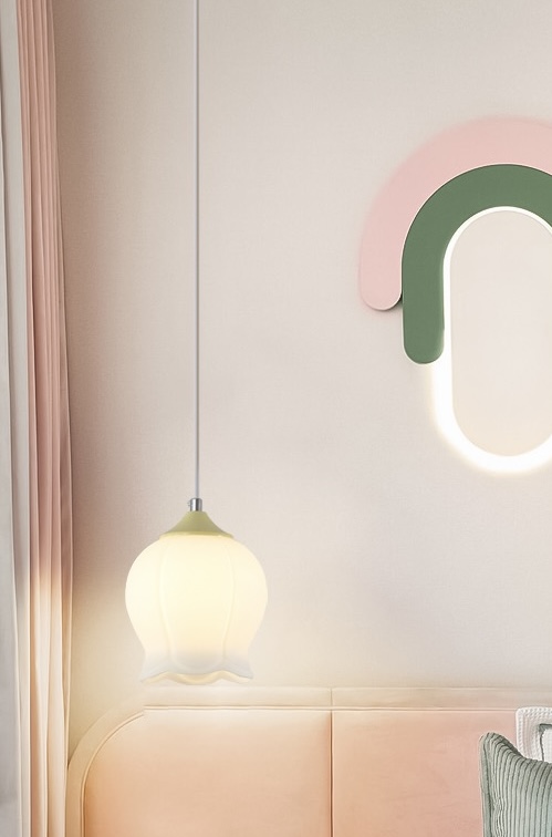 Szklana Lampa Wisząca Flower Bud w Kształcie Kwiatu