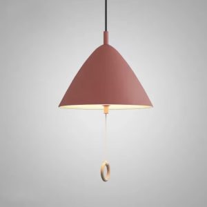 Stożkowa lampa wisząca z serii Macaron w kolorze żółtym