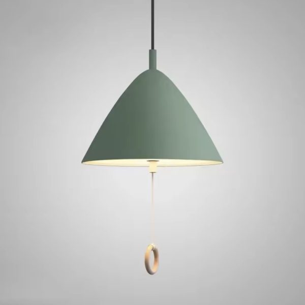 Stożkowa lampa wisząca z serii Macaron w kolorze żółtym