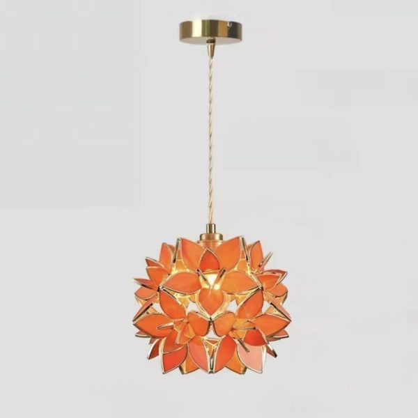 Lampa wisząca ze szkła kwiatowego w stylu dekoracyjnym