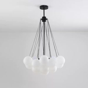 Savon - Żyrandol białe kule szklane - nowoczesny styl i elegancja - Ø40/60/80cm