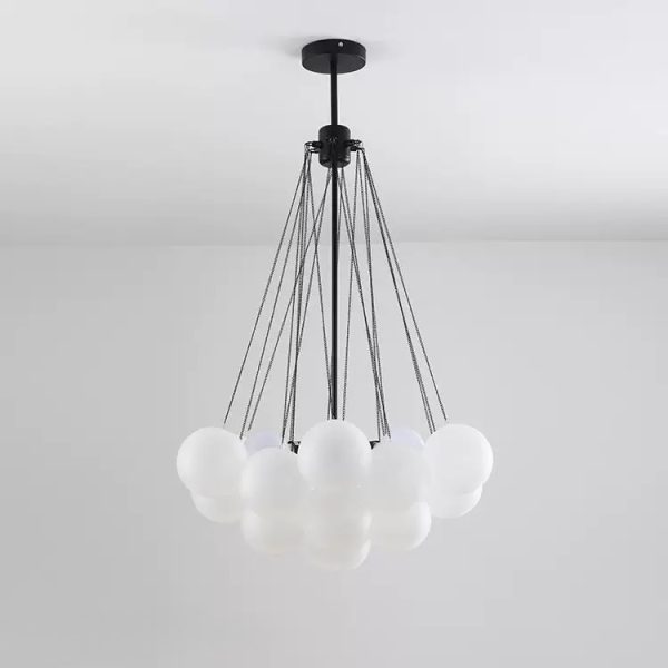 Savon - Żyrandol białe kule szklane - nowoczesny styl i elegancja - Ø40/60/80cm