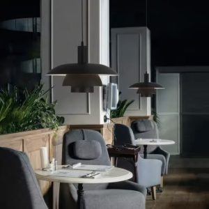 Trójwarstwowa lampa wisząca z aluminiowymi kloszami 40 cm