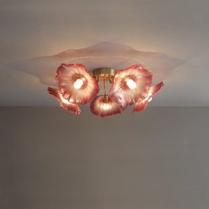 IMG_4981.jpg Lampy sufitowe Lotus w kształcie kwiatu ze szkła retro, styl vintage, 1-punktowa