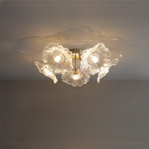 IMG_4983.jpg Lampy sufitowe Lotus w kształcie kwiatu ze szkła retro, styl vintage, 1-punktowa