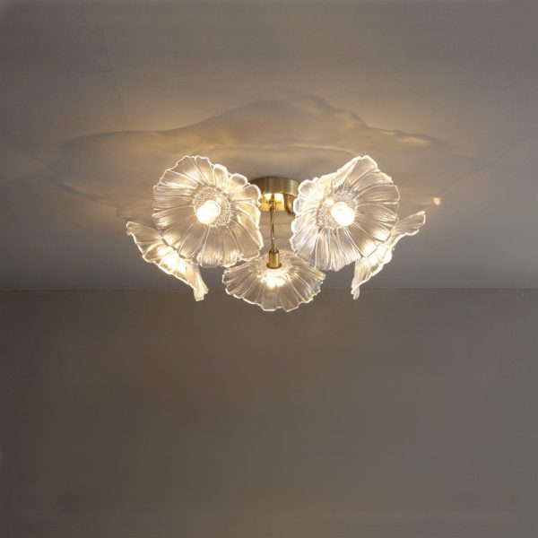 IMG_4983.jpg Lampy sufitowe Lotus w kształcie kwiatu ze szkła retro, styl vintage, 1-punktowa