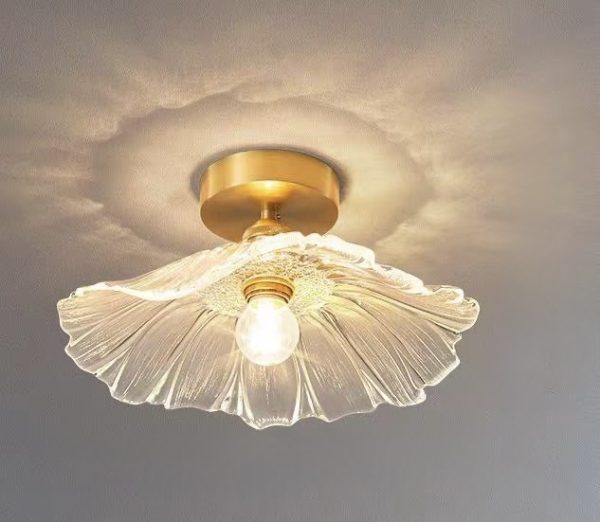 IMG_4991.jpg Lampy sufitowe Lotus w kształcie kwiatu ze szkła retro, styl vintage, 1-punktowa