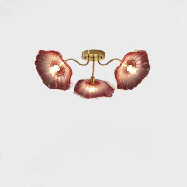 IMG_4993.jpg Lampy sufitowe Lotus w kształcie kwiatu ze szkła retro, styl vintage, 1-punktowa