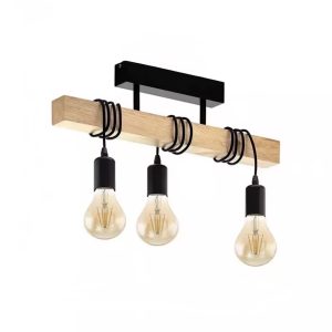 Screenshot Lampa wisząca Wooden drewniana z prostokątną konstrukcją