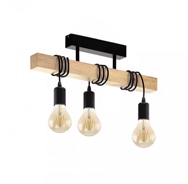 Screenshot Lampa wisząca Wooden drewniana z prostokątną konstrukcją