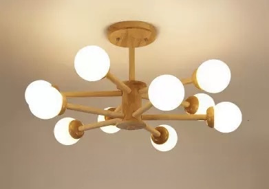 Lampa sufitowa Origin w drewnianym stylu molekularnym