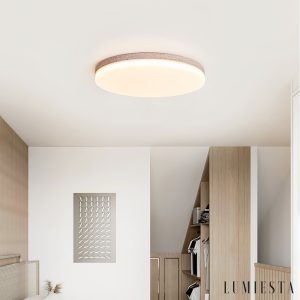 Alexandris - Plafon trawertynowy nowoczesny żółty i biały do salonu, Ø27/38/48 cm