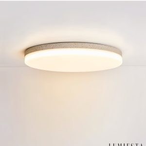 Alexandris - Plafon trawertynowy nowoczesny żółty i biały do salonu, Ø27/38/48 cm