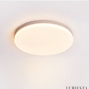 Alexandris - Plafon trawertynowy nowoczesny żółty i biały do salonu, Ø27/38/48 cm