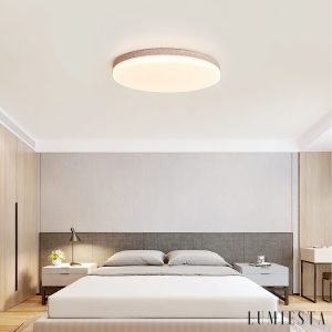 Alexandris - Plafon trawertynowy nowoczesny żółty i biały do salonu, Ø27/38/48 cm