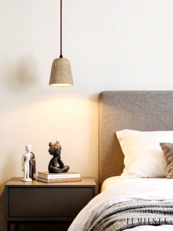 Amalfia - Lampa wisząca trawertynowa, żółta, nad stół, Ø11×12 cm