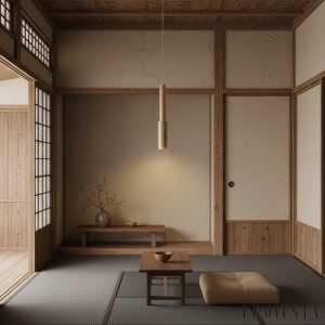 Appiana - Lampa wisząca trawertynowo-drewniana, żółta do jadalni, Ø4×H27/150 cm