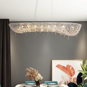 ArgentiaX - Lampa wisząca glamour chrom, kryształ, do salonu, Ø60/80/100 cm