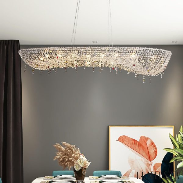 ArgentiaX - Lampa wisząca glamour chrom, kryształ, do salonu, Ø60/80/100 cm
