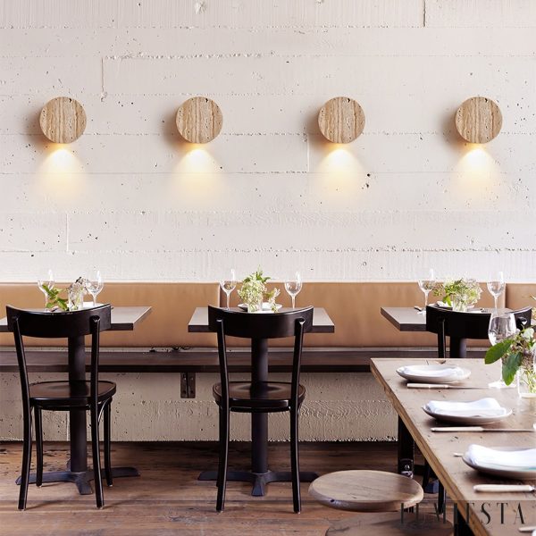 Auretris - Plafon trawertynowy, żółty, do korytarza i łazienki, Ø10x5 cm