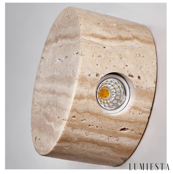 Auretris - Plafon trawertynowy, żółty, do korytarza i łazienki, Ø10x5 cm