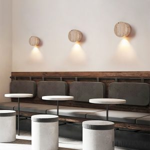 Auretris - Plafon trawertynowy, żółty, do korytarza i łazienki, Ø10x5 cm