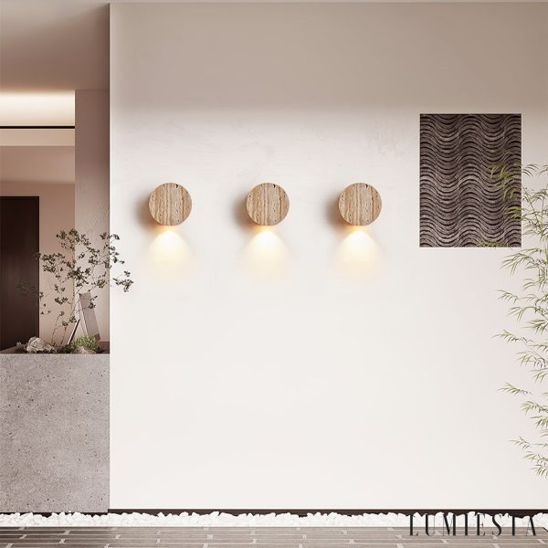 Auretris - Plafon trawertynowy, żółty, do korytarza i łazienki, Ø10x5 cm