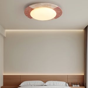 Maritia - Lampa sufitowa trawertynowa beżowo-czerwona do salonu Ø38/48/58 cm