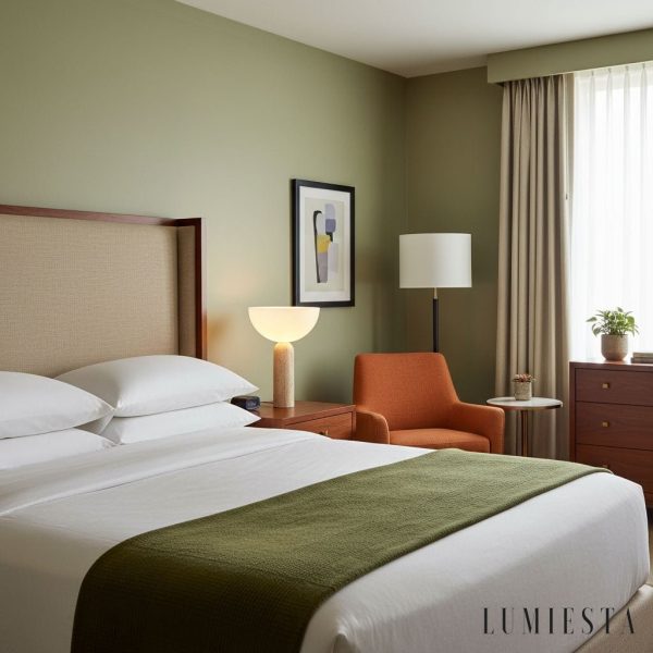 Aureveta - Lampa stołowa trawertynowa żółto-biała do salonu/sypialni Ø34x47 cm