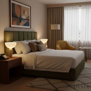 Aureveta - Lampa stołowa trawertynowa żółto-biała do salonu/sypialni Ø34x47 cm