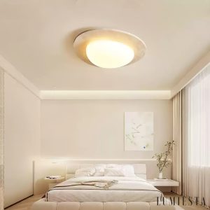 Arovie - Lampa sufitowa trawertynowa, żółto-biała do salonu 32/48/58 cm