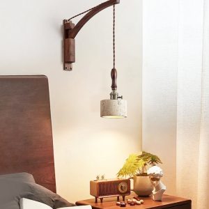 Lumiesta-aurevyn-kinkiet-trawertynowo-metalowy-tyciemny-orzech-do-salonu-12x22cm-7.jpg Aurevyn - Kinkiet trawertynowo-metalowy, żółty/ciemny orzech do salonu, Ø12x22cm