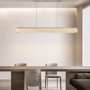 Barcelis - Plafon trawertynowy, żółty do salonu, Ø120 x 9 cm