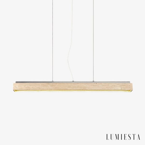 Barcelis - Plafon trawertynowy, żółty do salonu, Ø120 x 9 cm