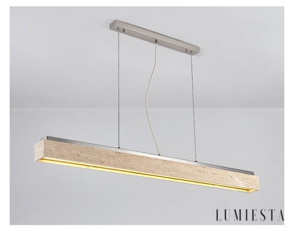 Barcelis - Plafon trawertynowy, żółty do salonu, Ø120 x 9 cm