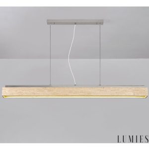 Barcelis - Plafon trawertynowy, żółty do salonu, Ø120 x 9 cm