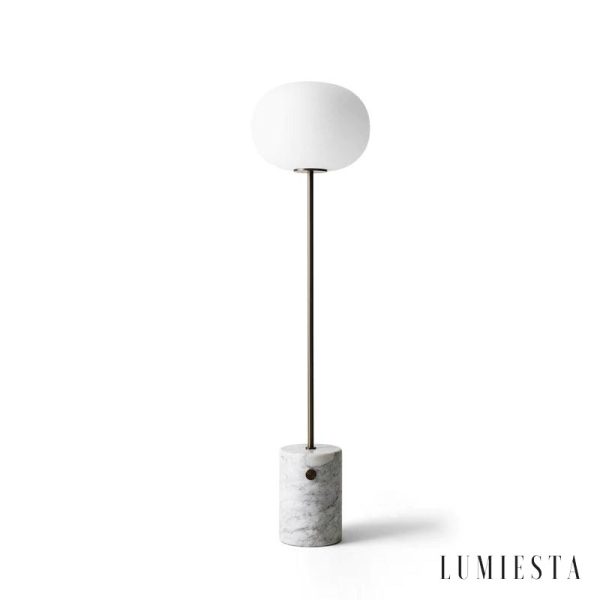 Bellagia - Lampa podłogowa złota z żółtym trawertynem do salonu, Ø33 x 150 cm