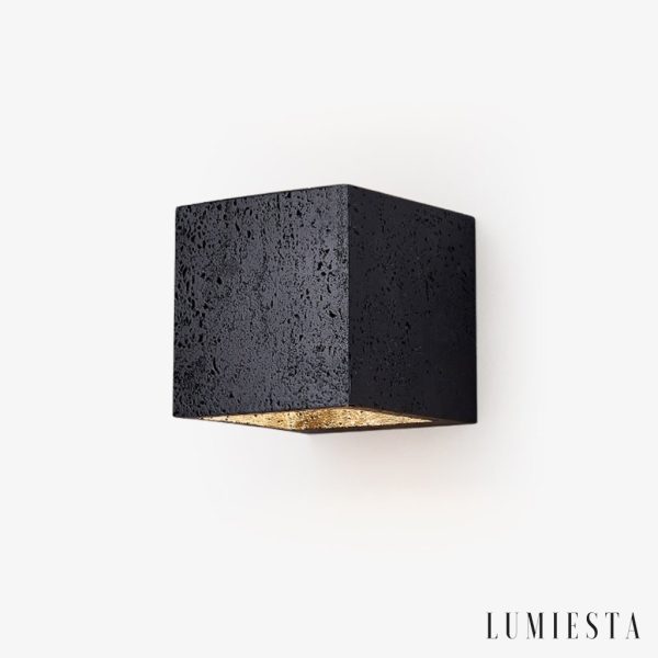 Lumiesta-bilboria-kinkiet-nowoczesny-metalowy-czarny-trawertyn-do-salonu-1212-cm.jpg Bilboria - Kinkiet nowoczesny metalowy, czarny trawertyn do salonu, Ø12×12 cm