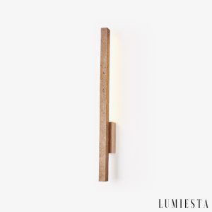 Cadizia - Lampa wisząca nowoczesna drewno/żółty trawertyn nad stół ∅3x55/90cm