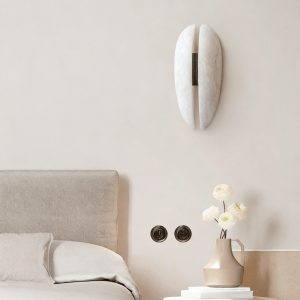 Citaria - Lampa wisząca nowoczesna alabastrowa, czarno-biała do salonu, Ø19/23 cm