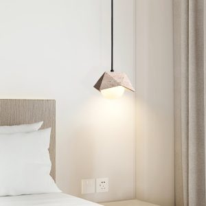 Coimbris - Lampa wisząca trawertynowa, żółto-biała, nad stół, Ø18x9 cm