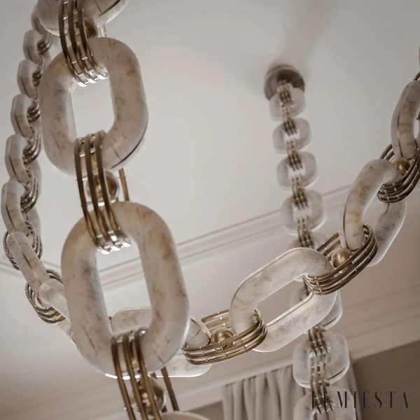 Costieris - Lampa wisząca glamour, złota i biała do salonu, Ø50/80/100/120/165 cm