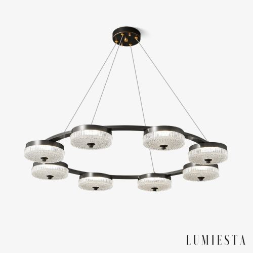 Fontenia - Lampa wisząca loftowa metalowa, czarna, do salonu, Ø60/80/100 cm