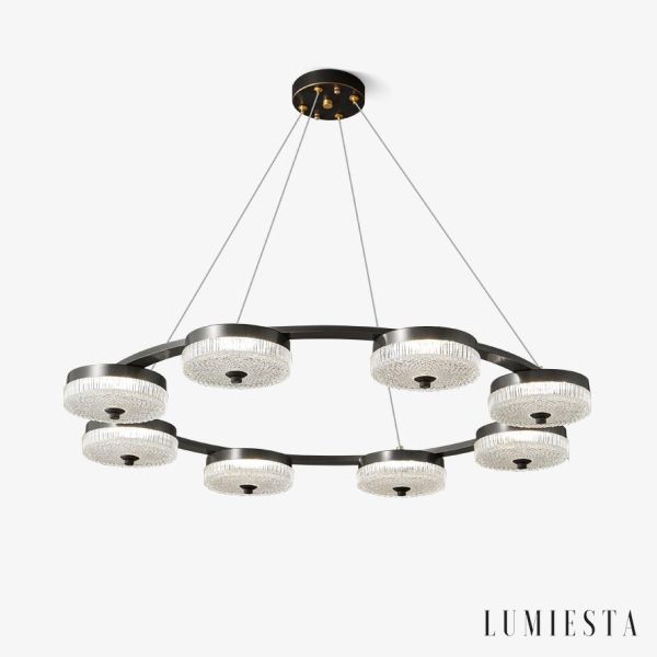 Fontenia - Lampa wisząca loftowa metalowa, czarna, do salonu, Ø60/80/100 cm